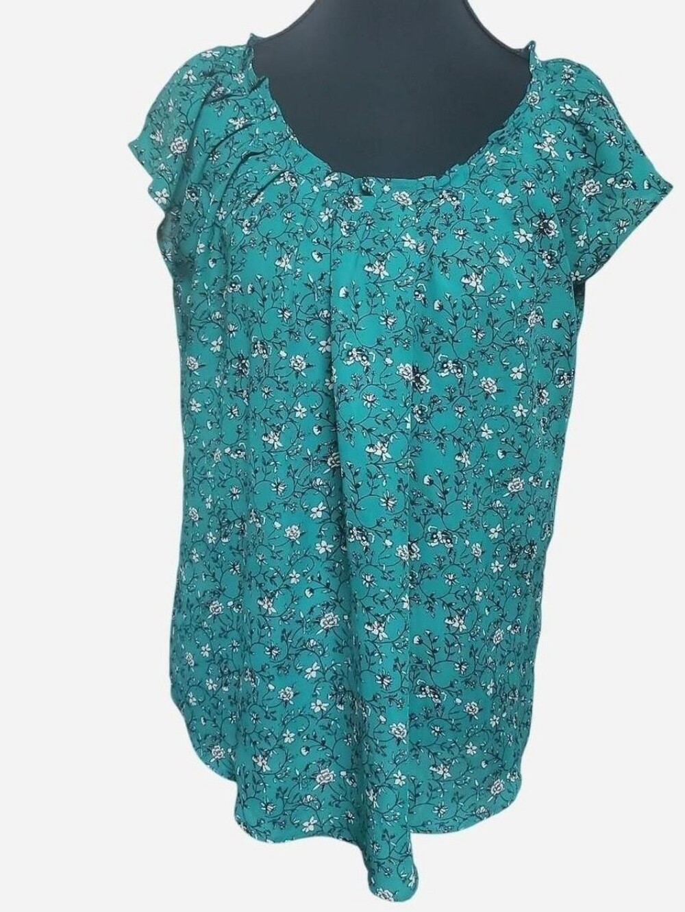 Lauren Conrad Blouse Womens Top Medium Green Tie Back Floral Y2k Festival Boho